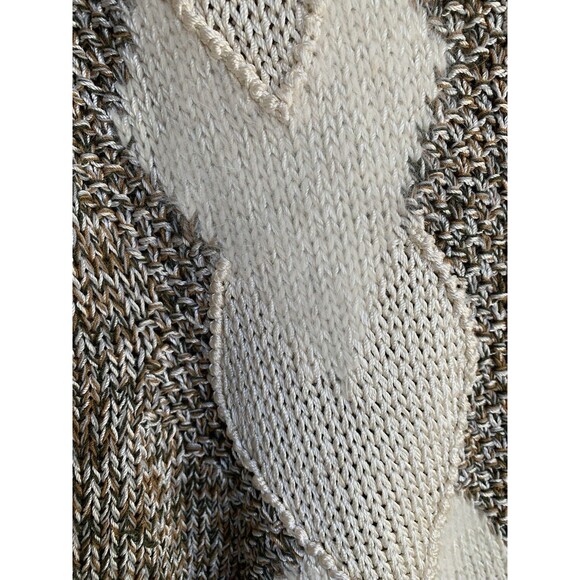 Vintage Nannell Puff Sleeve Hand Knit Sweater Brown Wool/Angora- Size M - Picture 5 of 6